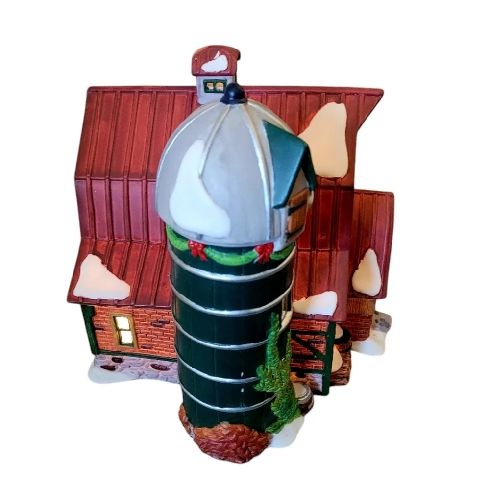 Heartland Valley Village Red Barn Silo Limited Edition Porcelain Lighted House